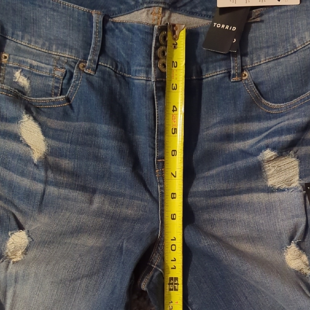 torrid Medium Blue Distressed High-Rise Skinny Jeans - Picture 4 of 7